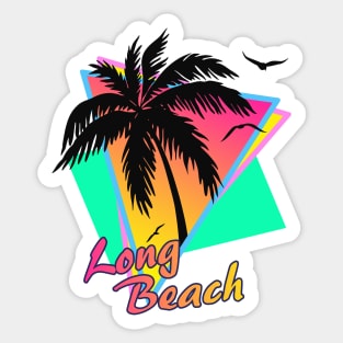 Long Beach Cool 80s Sunset Sticker